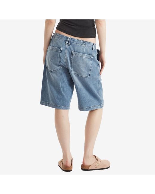 GOOD AMERICAN Blue Lite Linen Bermuda Short