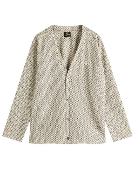 Needles Natural Woven V-Neck Cardigan for men