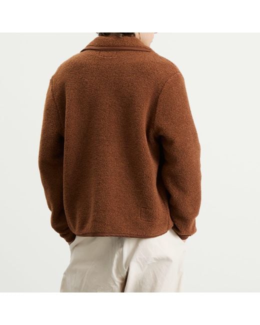 Universal Works Brown Alvar Fleece Lancaster Jacket for men