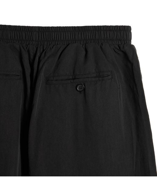 MKI Miyuki-Zoku Black Sandwash Cupro Wide Leg Trousers for men