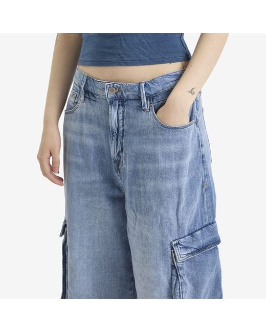 GOOD AMERICAN Blue Denim Cargo Short