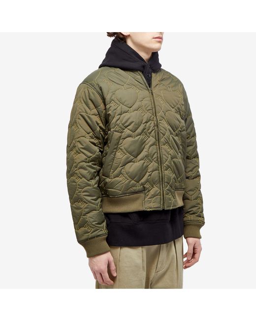 Human Made Green Heart Quilting Jacket for men