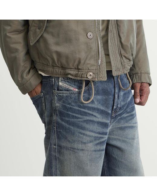 DIESEL Blue D-Rise Wide Leg Jeans for men