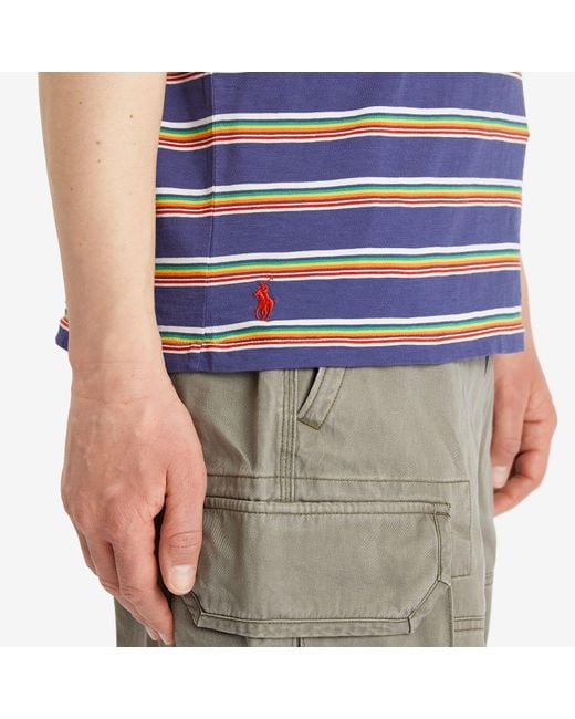 Polo Ralph Lauren Blue Surf Club Stripe T-Shirt for men