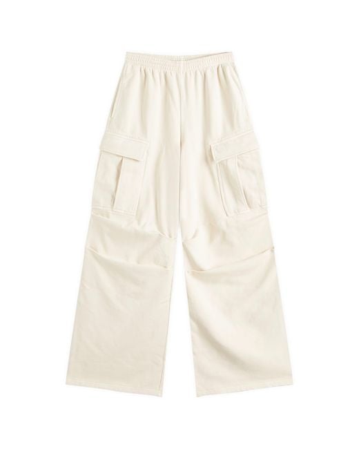 Skims White Boyfriend Fleece Cargo Sweatpant