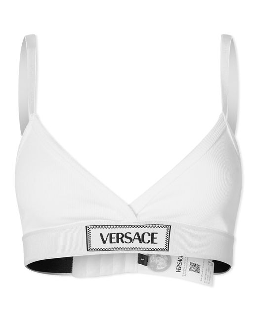 Versace White Logo Bralette