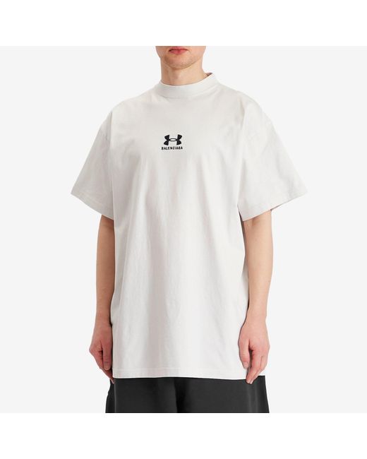 Balenciaga White Under Armour Oversized T-Shirt for men