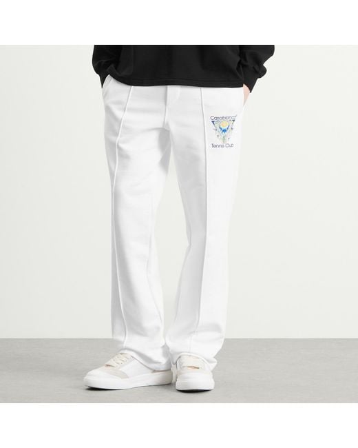 Casablanca White Tennis Club Icon Pintuck Jogger for men