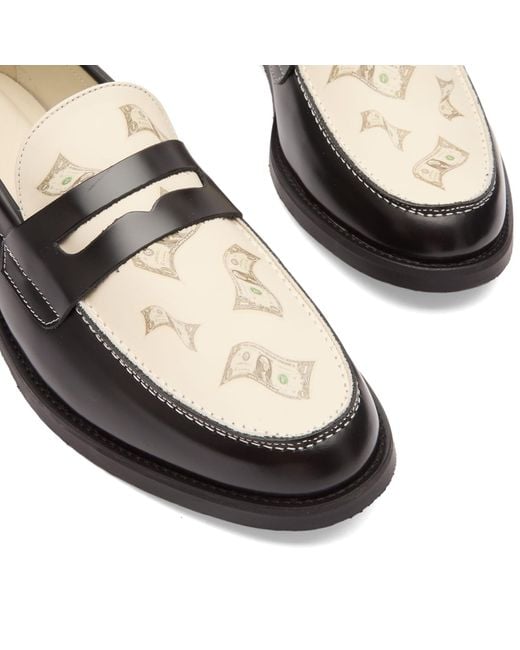 Duke & Dexter Black Wilde Dollar Bills Penny Loafer for men