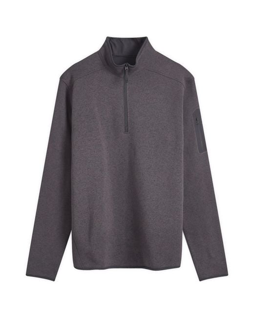 Arc'teryx Gray Covert 1/2 Zip Fleece Jacket for men