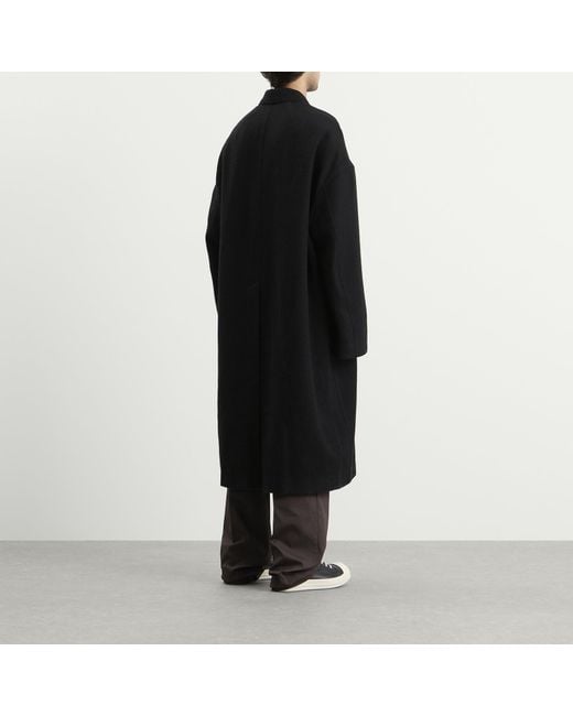 Rick Owens Black Buttoned Brad Coat for men