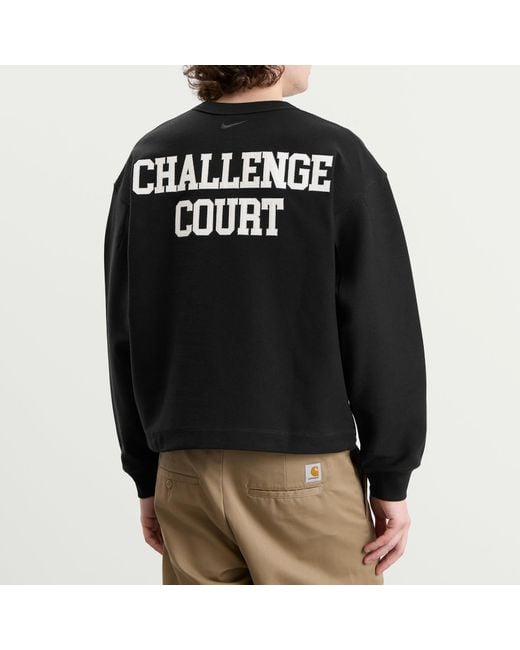 Nike Black Club Rules Fleece Crew Sweatshirt for men