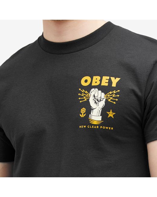Obey Black New Clear Power T-Shirt for men