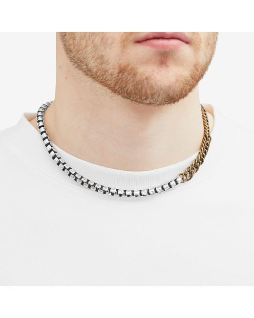 Dries Van Noten Metallic Split Link Necklace for men