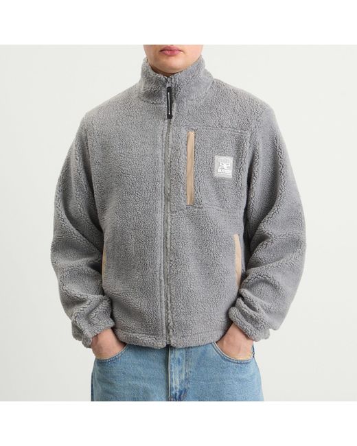 Butter Goods Gray Terrain Highpile Fleece Jacket for men