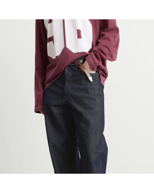 Acne Blue 1981 Raw Denim Wide Leg Jeans for men