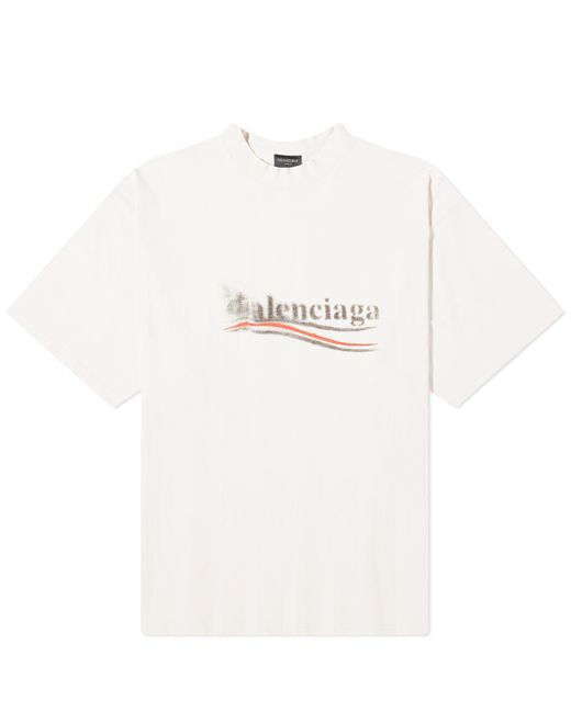 Balenciaga White Political Campaign Stencil T-Shirt for men
