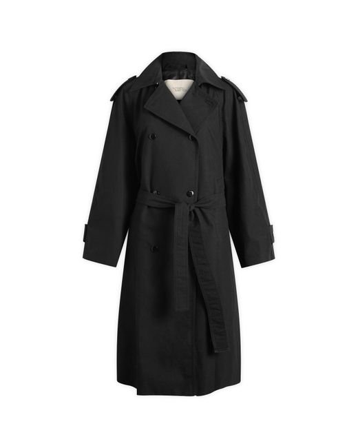 NOTHING WRITTEN Black Oversized Double-Breasted Trench