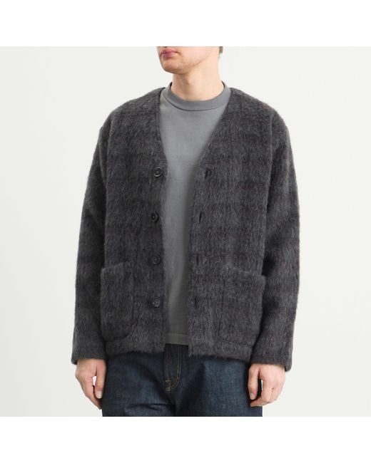 Our Legacy Black Hairy Wool Cardigan for men