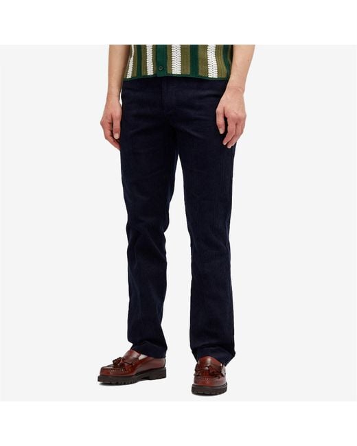 Percival Blue Tailored Corduroy Trousers for men