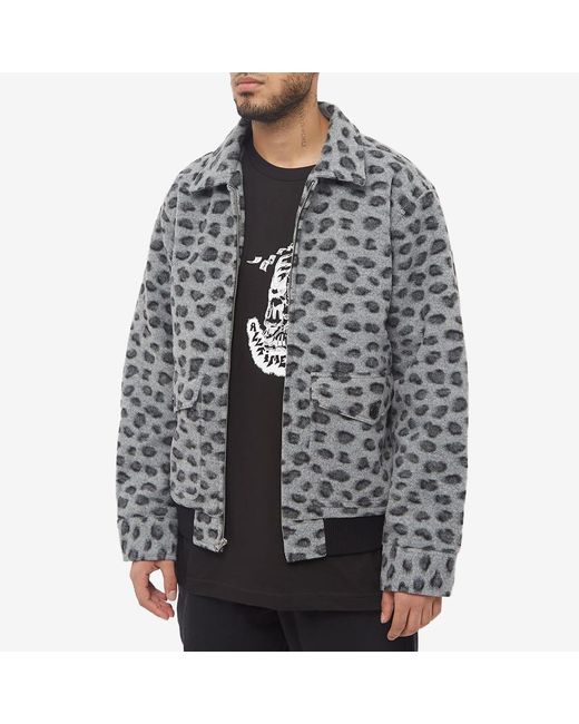 Obey Ages Leopard Jacket in Gray for Men | Lyst