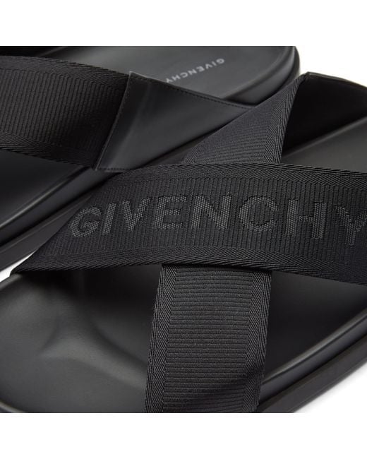 Givenchy Black G Plage Cross Strap Sandal for men