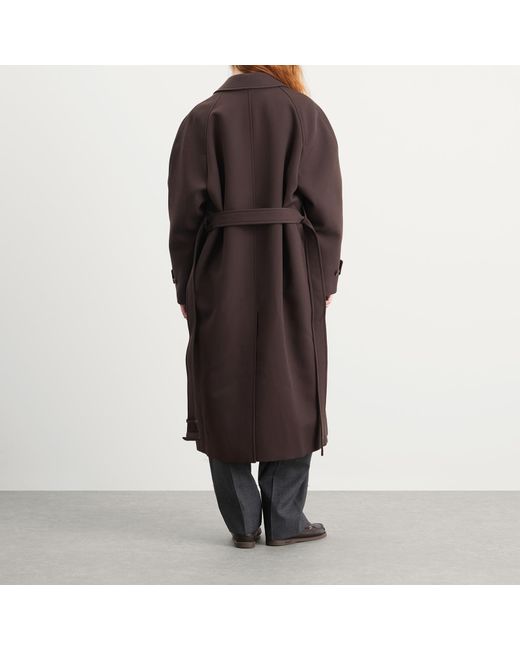AURALEE Twisted Double Cloth Coat in Brown | Lyst