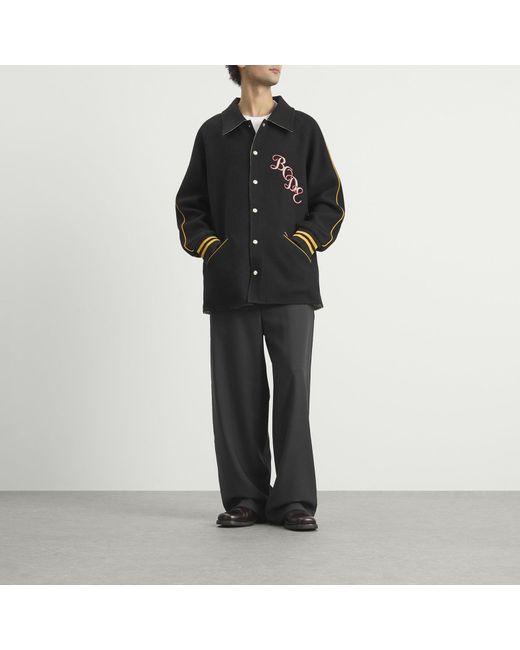 Bode Black Monogram Snap Reversible Jacket for men