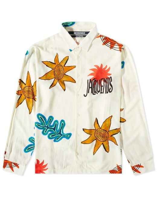 Jacquemus Long Sleeve Art Sun Shirt in Metallic for Men