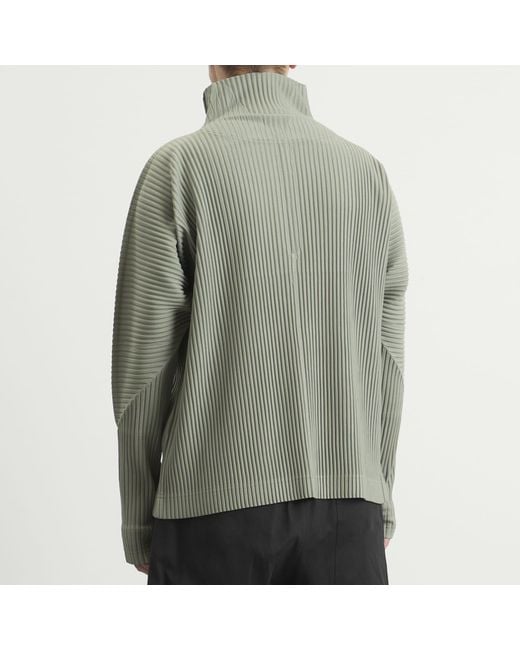 Homme Plissé Issey Miyake Quarter Zip in Green for Men | Lyst