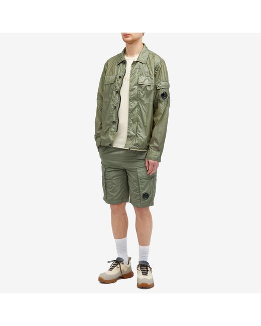 C P Company Green Chrome-R Cargo Shorts for men