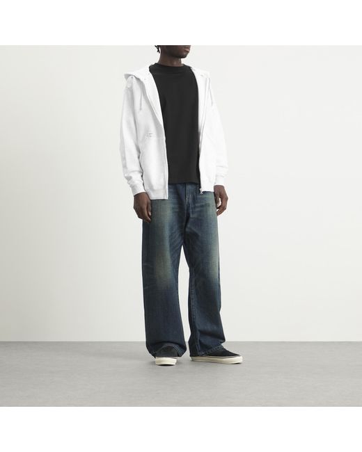 (w)taps White Throwdy Zip Hoody for men