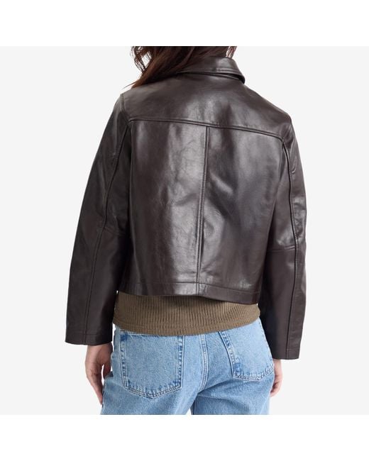 DUNST Black Unixex Calf Skin Zip-Up Blouson Jacket
