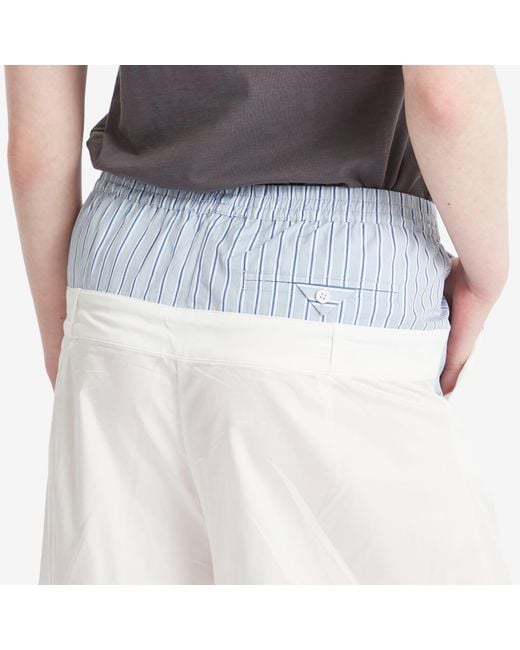 Stel White Layered Wide Barrow Leg Trousers