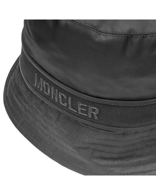 Moncler Gray Logo Nylon Bucket Hat