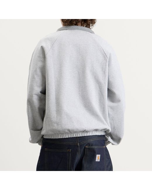 Dime White Classic Terry Quarter Zip Sweatshirt for men