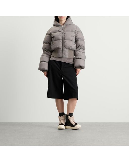Rick Owens Gray Cinched Padded Jacket
