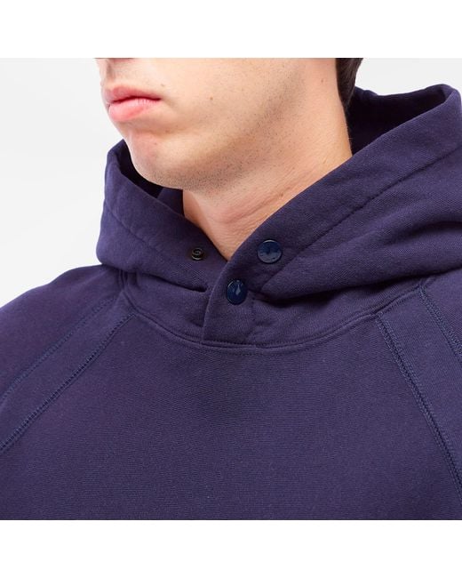 Engineered Garments Blue Raglan Hoodie for men