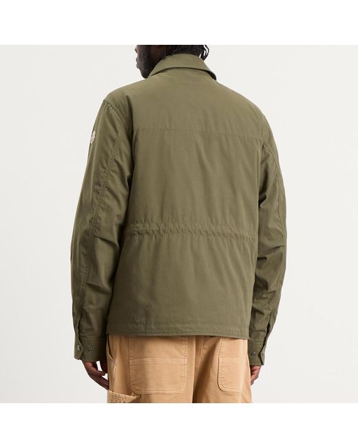 Moncler Green Roquille Brushed Cotton Shirt Jacket for men