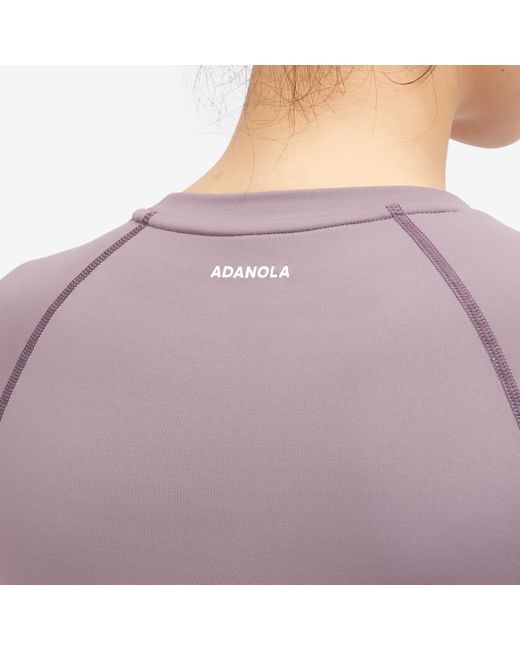 ADANOLA Purple Ultimate Seam Detail Short Sleeve Top