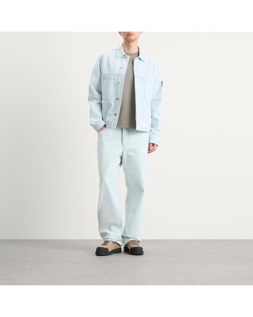 Stone Island Blue Denim Research Ultra Bleached Loose Jeans for men