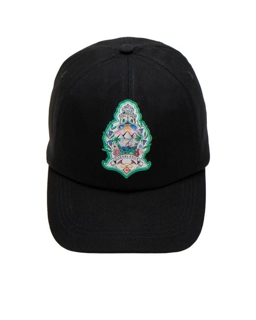 Casablanca Black Hotel Emblem Cap for men
