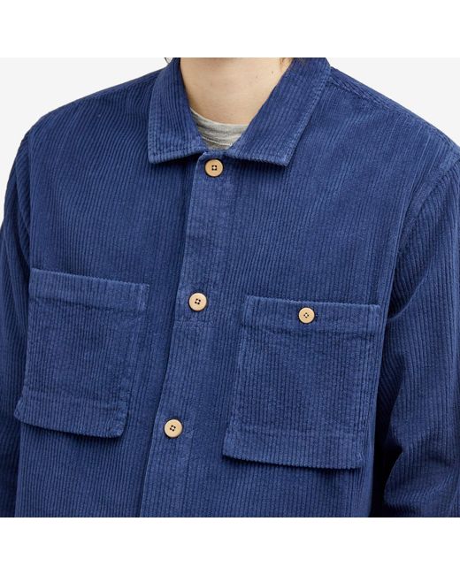 Folk Blue Chunky Cord Shirt End Exclusive for men