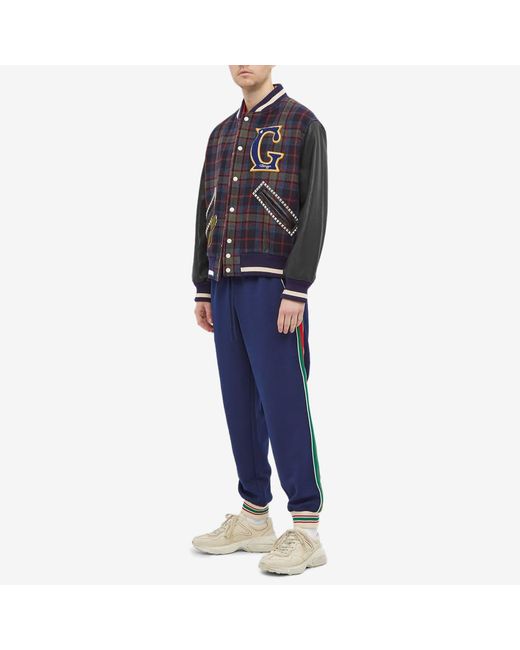 GUCCI Blue & Off-White 'Gucci Band' Varsity Jacket