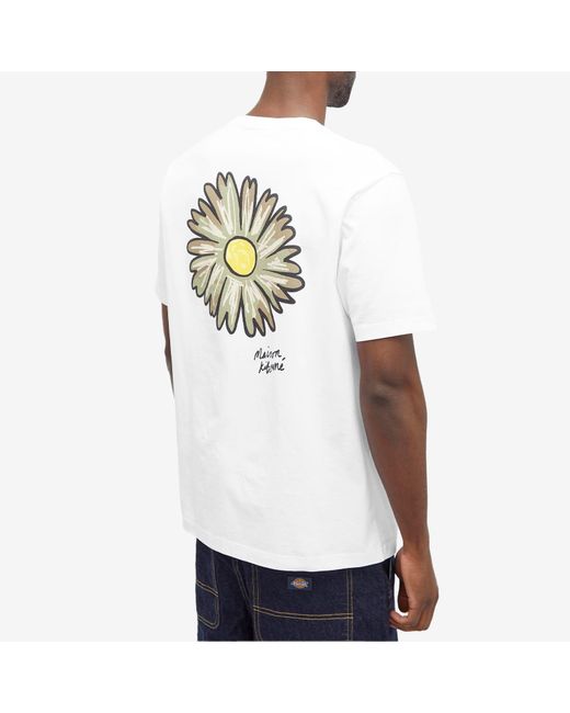 Maison Kitsuné White Floating Flower Comfort T-Shirt for men