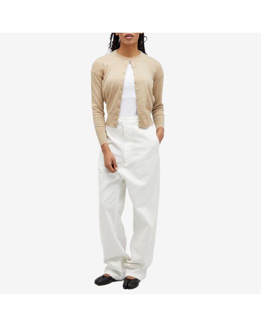 Maison Margiela Natural Shrunken Knit Cardigan