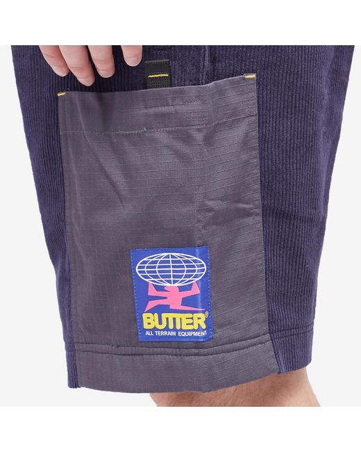 Butter Goods Blue Terrain Corduroy Shorts for men