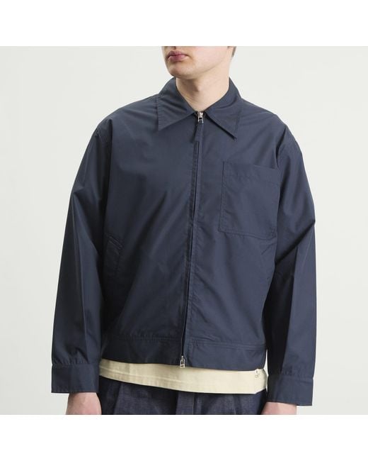 Universal Works Blue Recycled Poly Tech Rose Bowl Jacket for men
