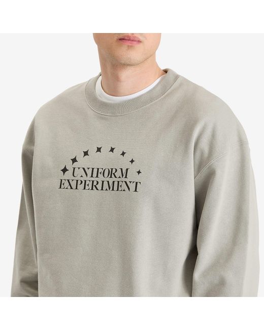 Uniform Experiment Gray Stencil Logo Sweatshirt for men