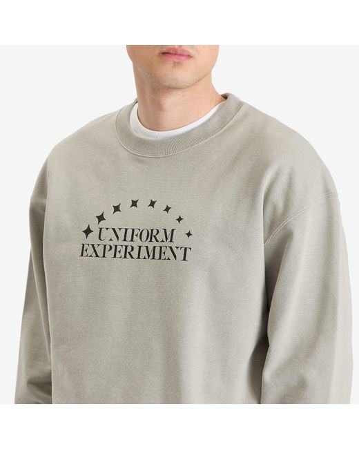 Uniform Experiment Gray Stencil Logo Sweatshirt for men